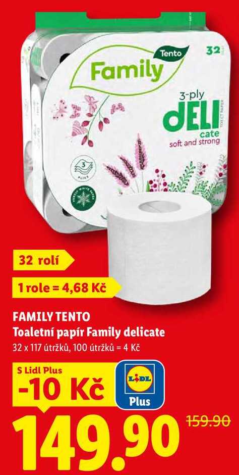 FAMILY TENTO Toaletní papír, 32 rolí