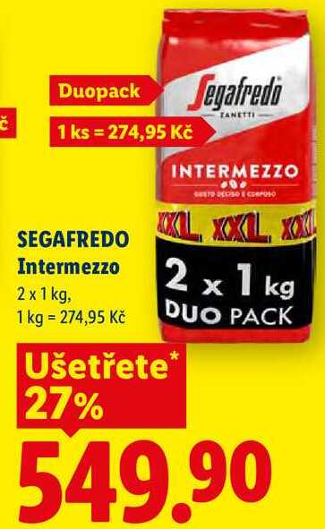 SEGAFREDO Intermezzo, 2x 1 kg