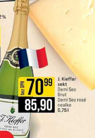 J. Kieffer sekt Demi Sec, Brut, Demi Sec rosé nealko 0,75l
