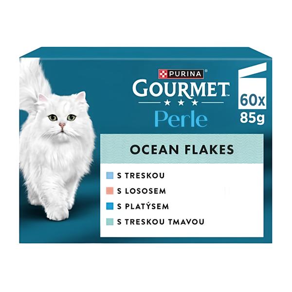 Gourmet Perle kapsičky pro kočky losos, treska, platýs, treska tmavá 60x85g