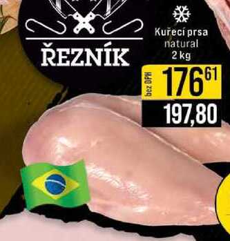 Kuřecí prsa natural 2 kg 