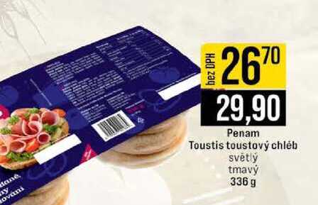 Penam Toustis toustový chléb světlý tmavý 336 g 
