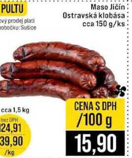Ostravská klobása cca 150 g 100g