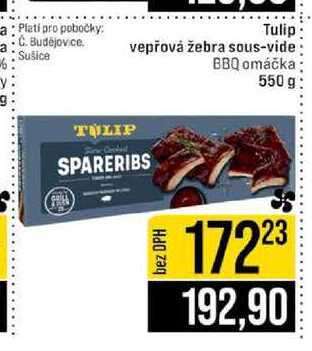 Tulip vepřová žebra sous-vide BBQ omáčka 550 g