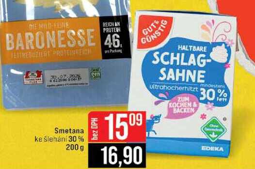 Smetana ke šlehání 30% 200 g 