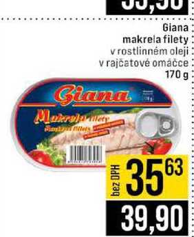 Giana makrela filety vrostlinném oleji v rajčatové omáčce 170 g