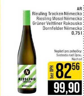 AR Riesling Trocken Německo Riesling Mosel Německo Grüner Veltliner Rakousko Dornfelder Německo 0,75l