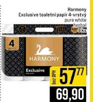 Harmony Exclusive toaletní papír 4-vrstvý pure white 