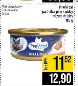 PreVital paštika pro kočky různé druhy 85g