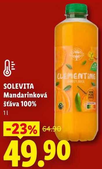 SOLEVITA Mandarinková šťáva 100%, 1 l