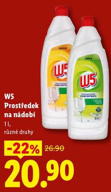 W5 Prostředek na nádobí, 1 l