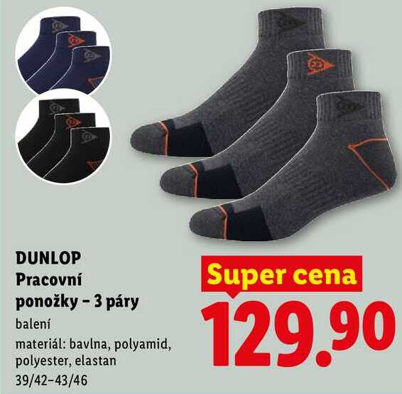 DUNLOP Pracovní ponožky - 3 páry 
