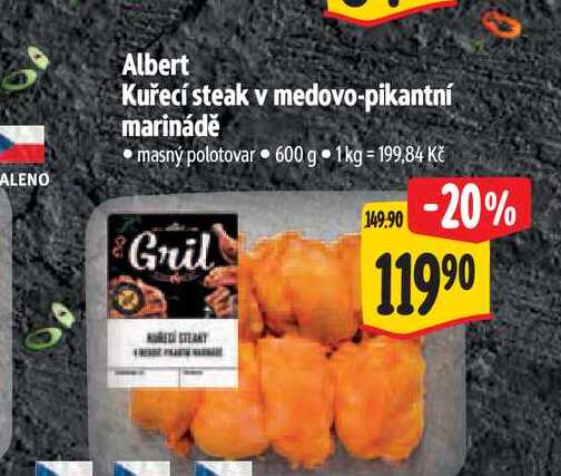   Albert Kuřecí steak v medovo-pikantní marinádě 600 g