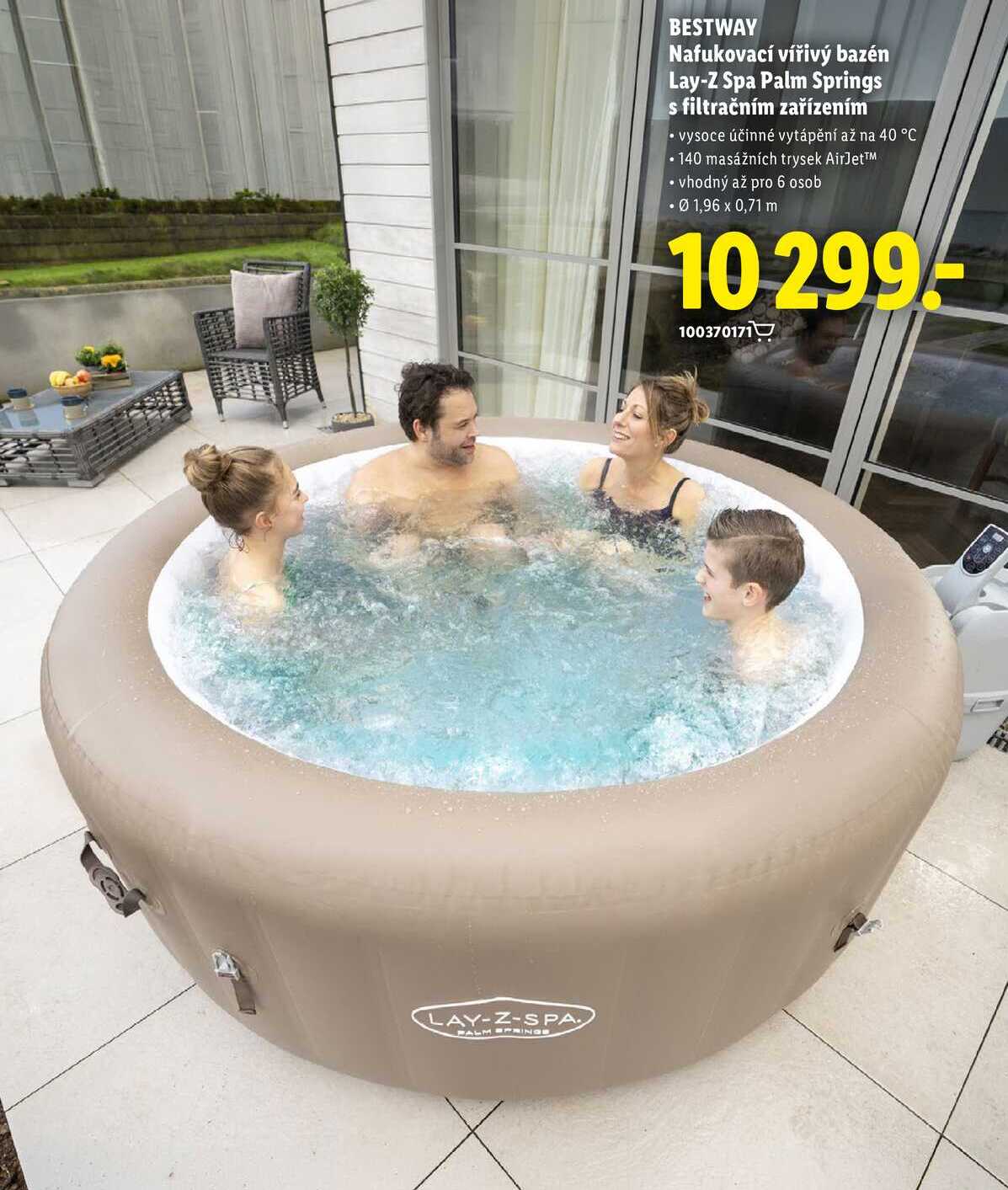 BESTWAY Nafukovací vířivý bazén Lay-Z Spa Palm Springs s filtračním zařízením