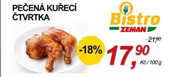 PEČENÁ KUŘECÍ ČTVRTKA, 100 g 