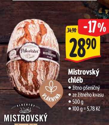 Mistrovský chléb žitno-pšeničný 500 g