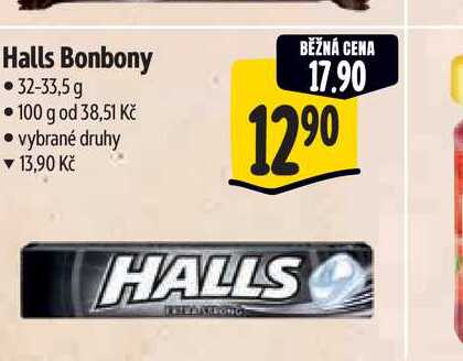 Halls Bonbony  32-33,5 g 