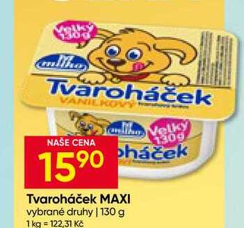 Milko Tvaroháček MAXI vybrané druhy 130 g