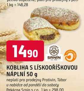 KOBLIHA S LÍSKOOŘÍŠKOVOU NÁPLNÍ 50 g 