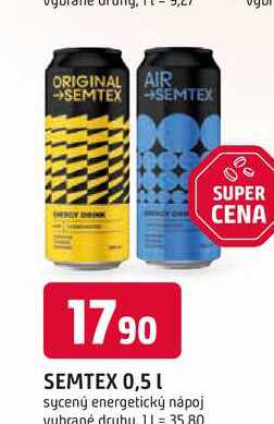 SEMTEX 0,5l sycený energetický nápoj