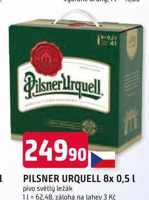 Pilsner Urquell Pivo ležák světlý 8 x 0,5l