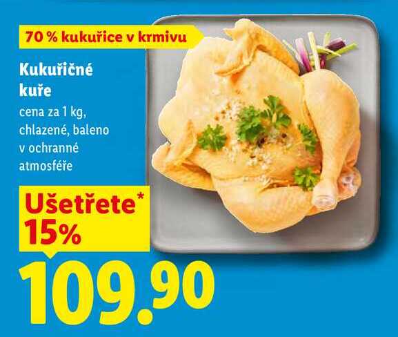 Kukuřičné kuře, cena za 1 kg