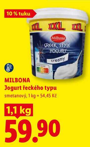 MILBONA Jogurt řeckého typu, 1,1 kg