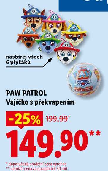 PAW PATROL Vajíčko s překvapením