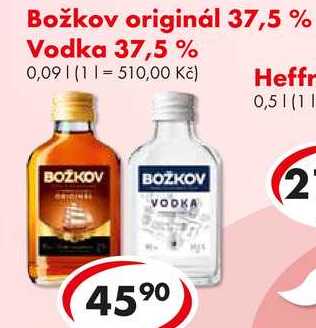 Božkov originál 37,5%/Vodka 37,5 %, 0,09 l