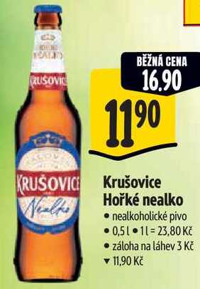 Krušovice Hořké nealko, 0,5 l