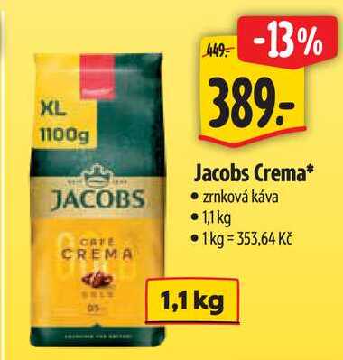 Jacobs Crema, 1,1 kg 