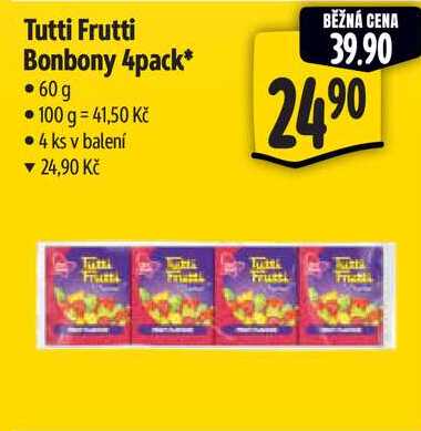 Tutti Frutti Bonbony 4pack, 60 g