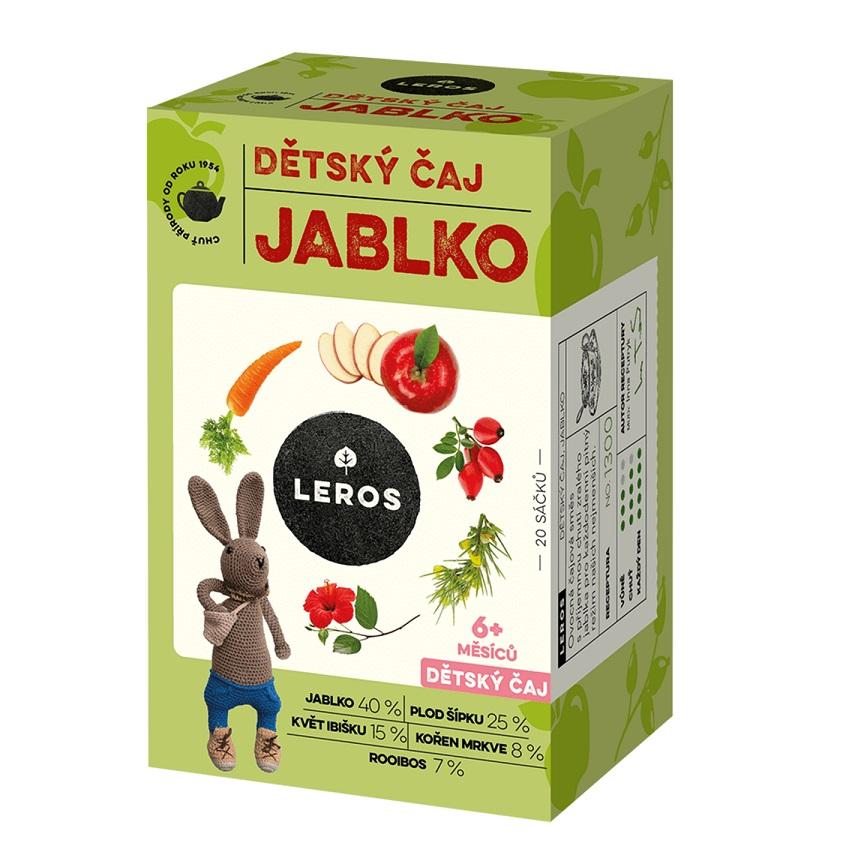 Leros Dětský čaj jablko 6m 20x2g