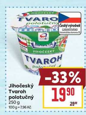 Jihočeský Tvaroh polotučný 250 g 
