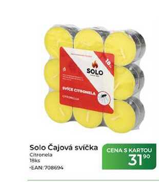 Solo Čajová svíčka Citronela 18ks  