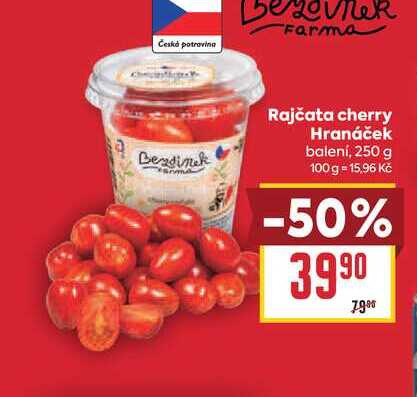 Rajčata cherry Hranáček balení, 250 g