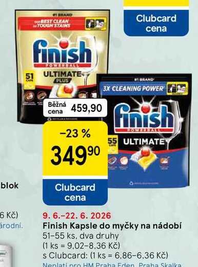 Finish Kapsle do myčky na nádobí, 51-55 ks, dva druhy