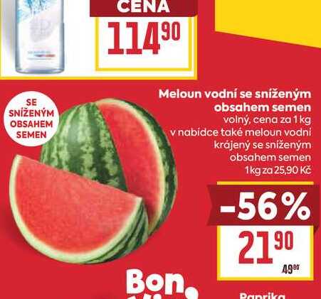 Meloun vodní se sníženým obsahem semen volný, cena za 1 kg