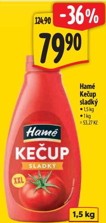 Hamé Kečup sladký, 1,5 kg