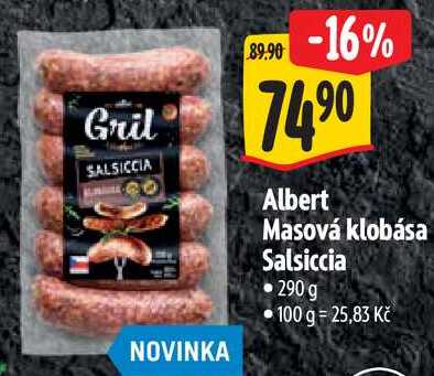 Albert Masová klobása Salsiccia, 290 g 