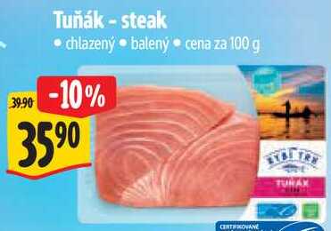 Tuňák - steak, cena za 100 g