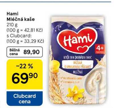 Hami Mléčná kaše, 210 g  