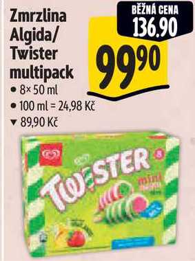 Zmrzlina Algida/Twister multipack, 8x 50 ml