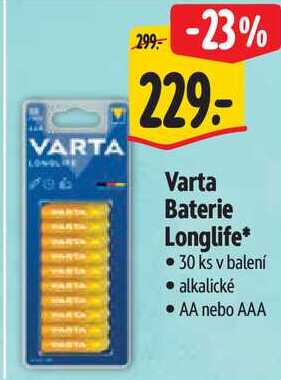 Varta Baterie Longlife, 30 ks