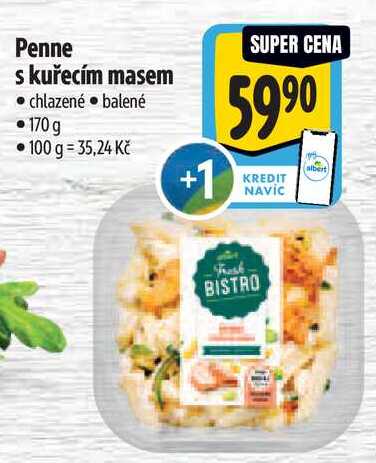Penne s kuřecím masem, 170 g
