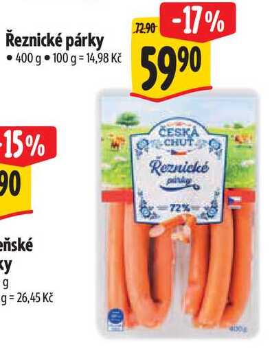 Řeznické párky, 400 g