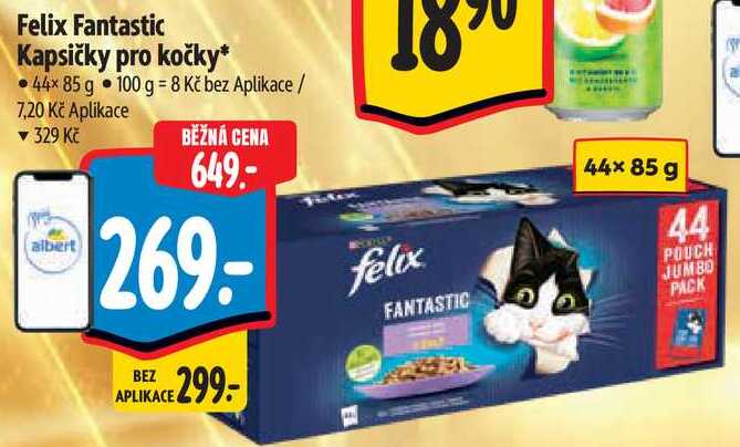 Felix Fantastic Kapsičky pro kočky, 44x 85 g 